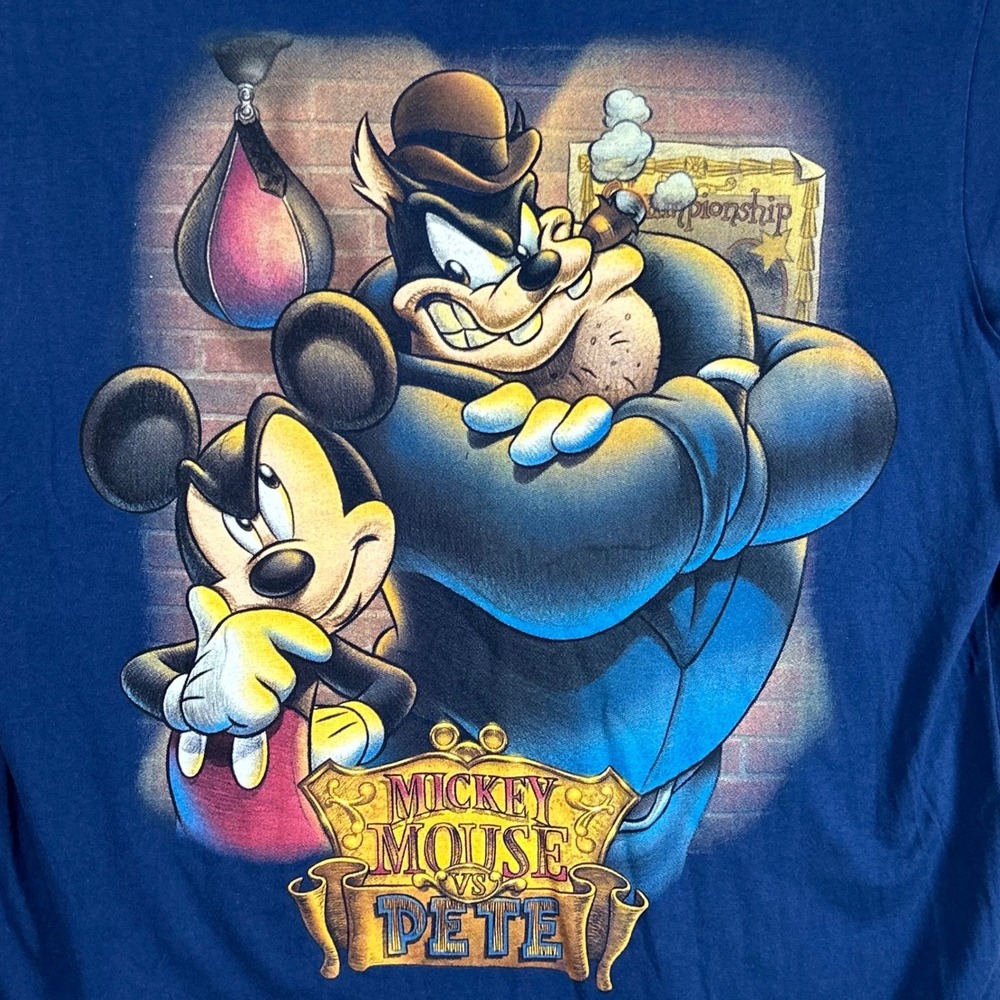 Vintage Disney Store Studio Collection Mickey Mouse Pete Boxing T-Shirt Medium